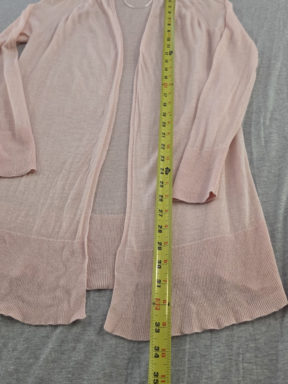 LOFT Light Pink Open-Front Long Cardigan - Picture 5 of 7